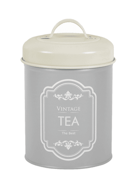 Dóza na čaj Vintage šedá