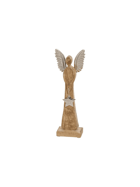 Anjel drevený s kovovými krídlami