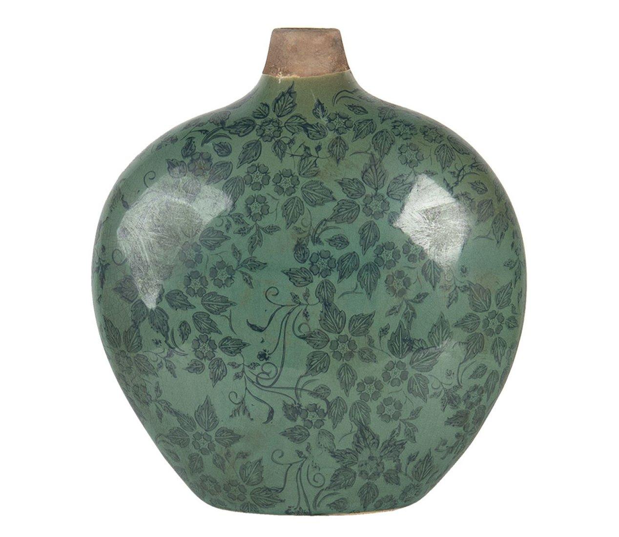 Váza zelená so vzorom