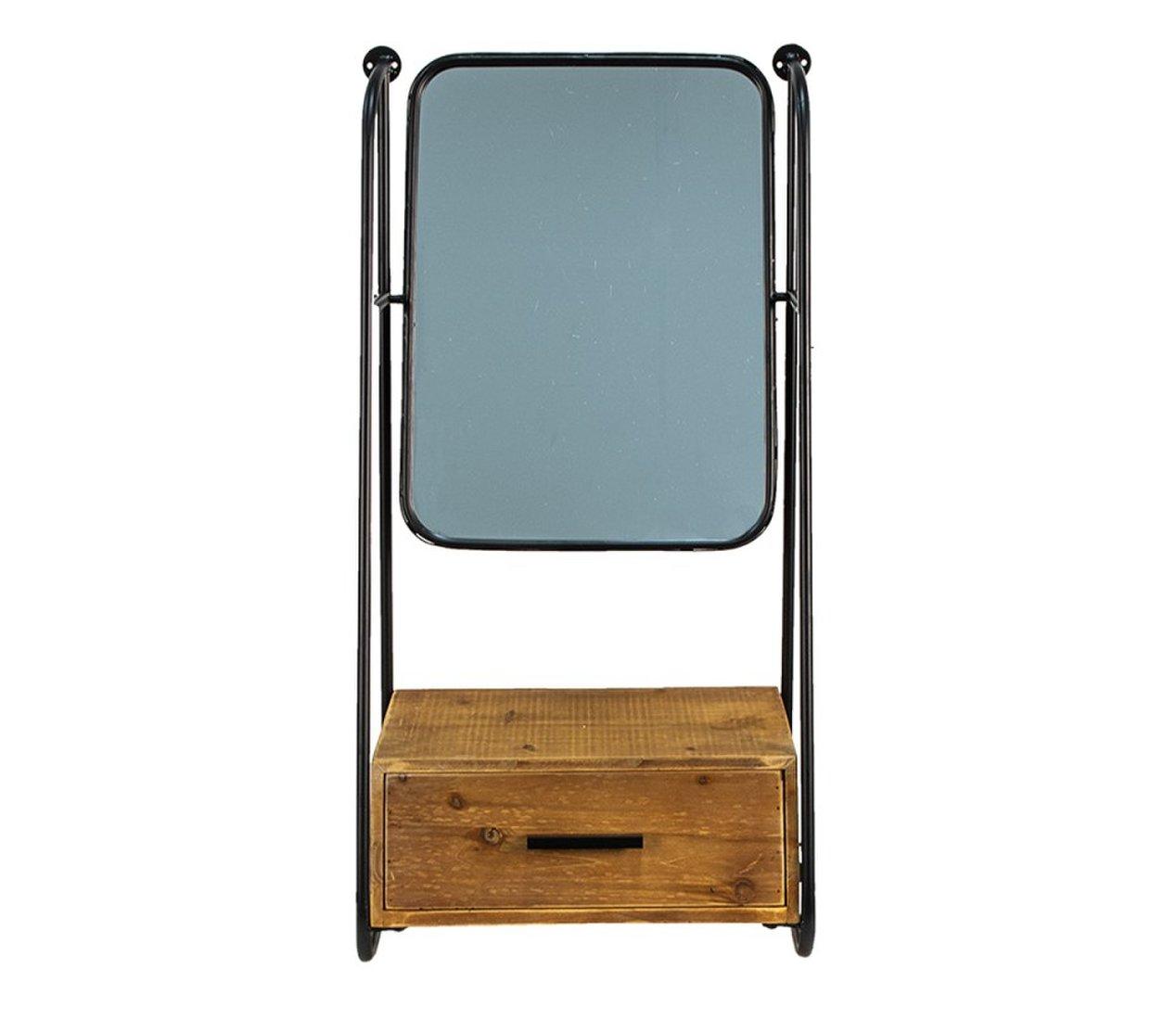 Zrkadlo s hnedým šuflíkom 46x27x90cm