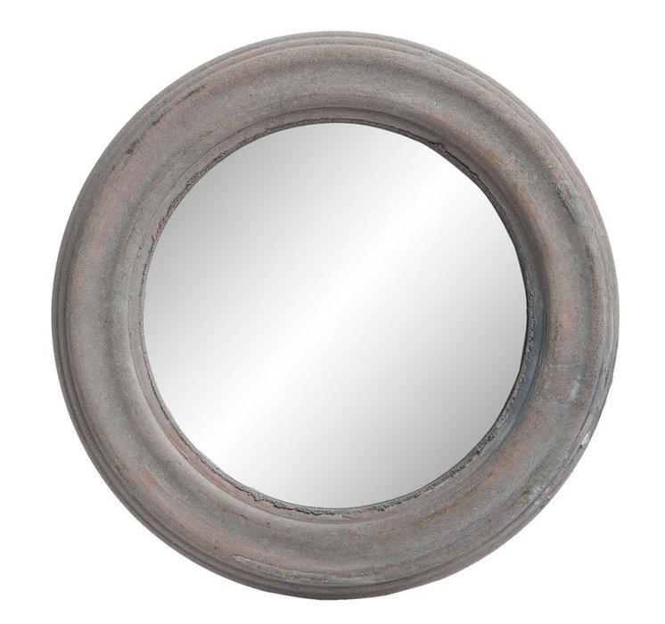 Zrkadlo gulaté drevené sivé