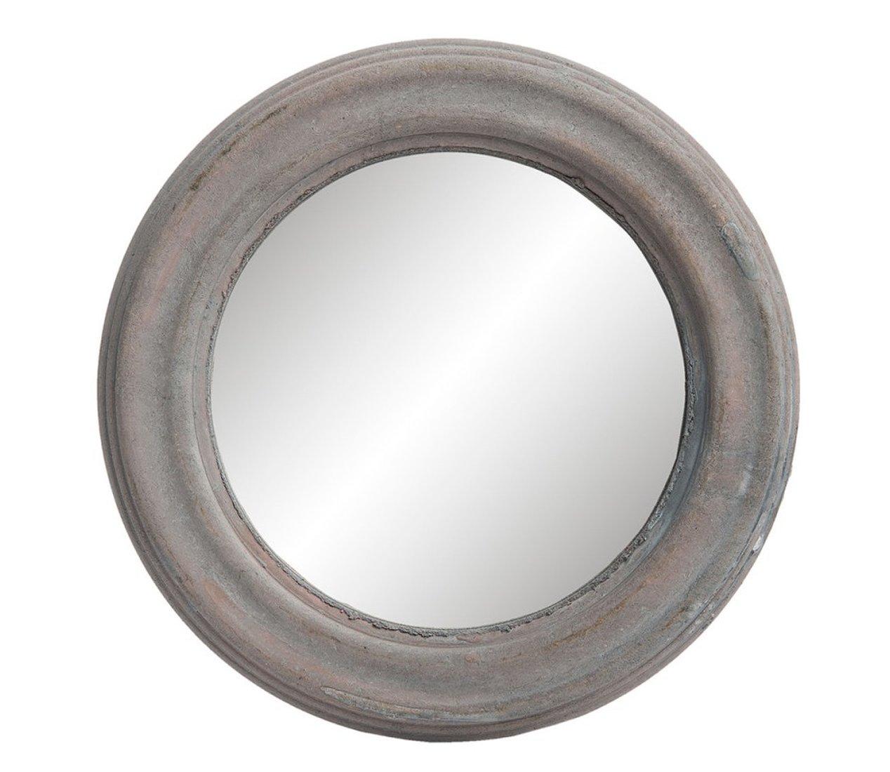 Zrkadlo gulaté drevené sivé