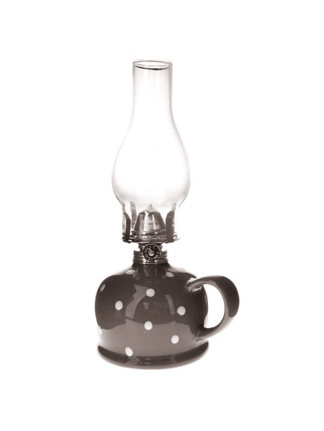 Petrolejová lampa - bodkovaná šedá