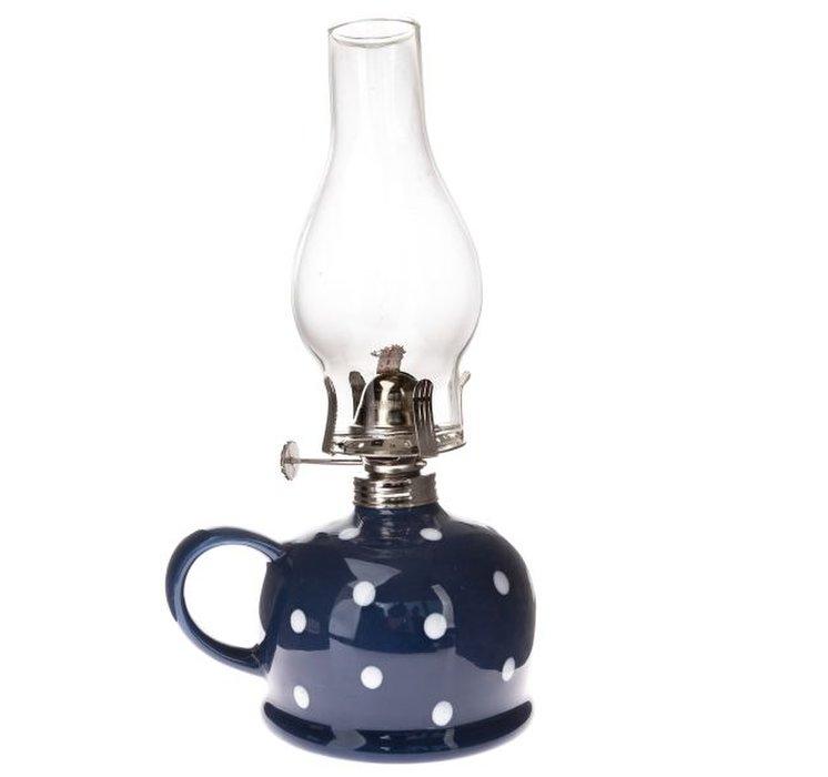 Petrolejová lampa - bodkovaná modrá
