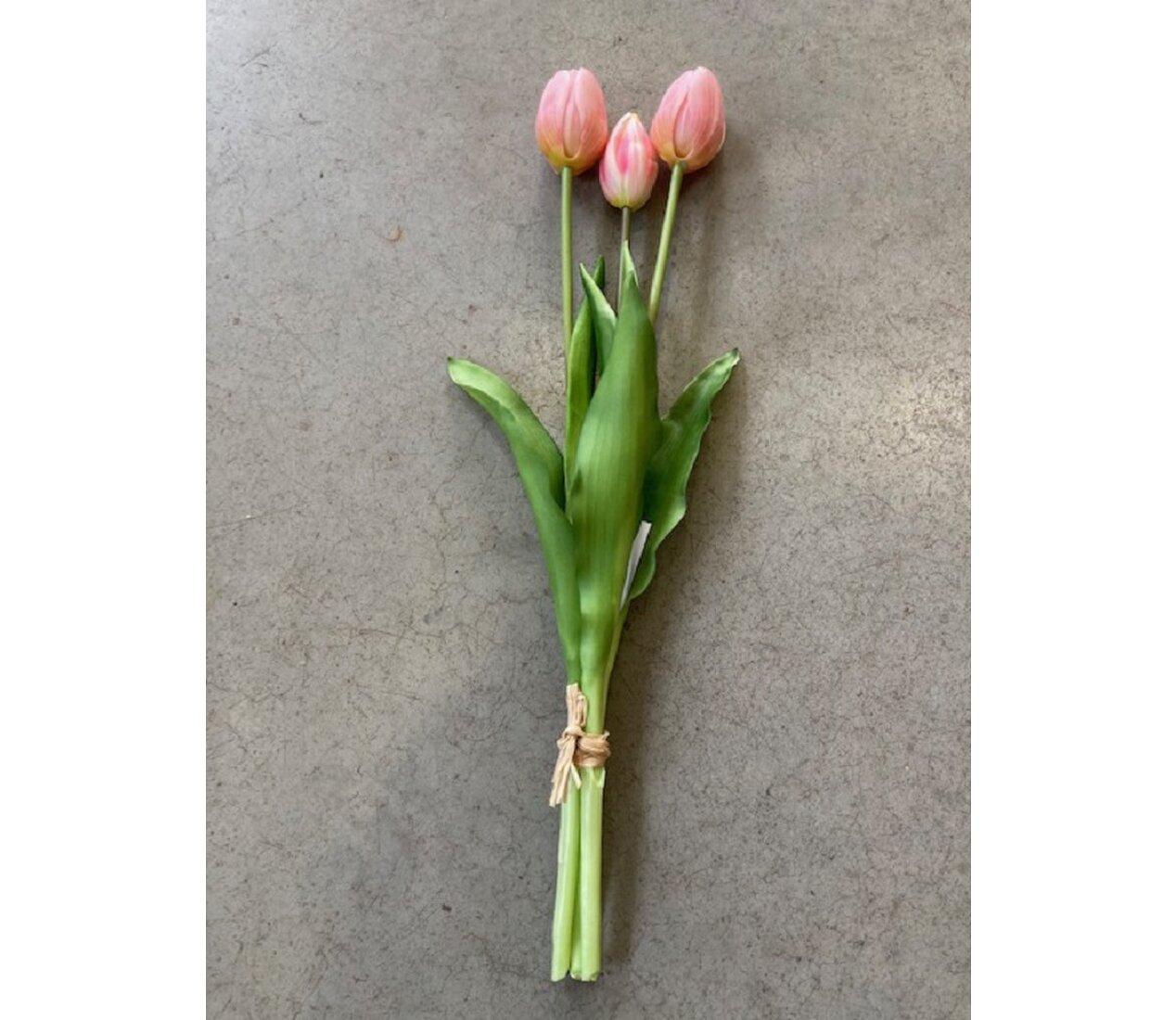 Tulipán umelý zväzok ružový 39cm
